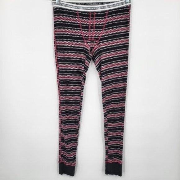 PINK Victorias Secret Thermal Long Johns Pajama Set Black Pink Small - Picture 6 of 8
